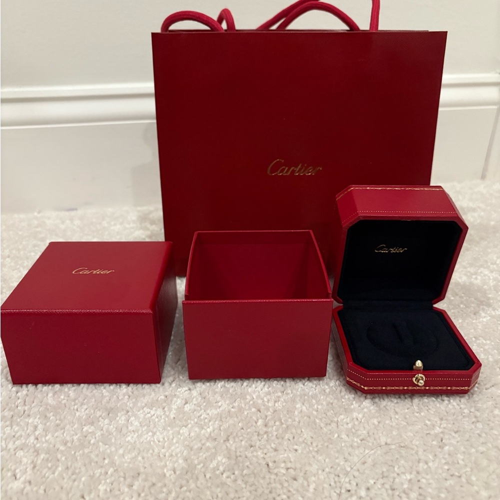 Cartier Ring Box and Bag Set